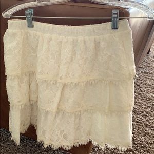 Ivory lacy layered skirt